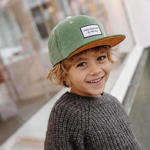 Бейсболка вельветовая Hello Hossy "Flat Brim Sweet Kiwi", спелое киви